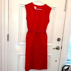 Vintage Pendleton 100% Virgin Wool RARE Cherry Red V neck With POCKETS Like New